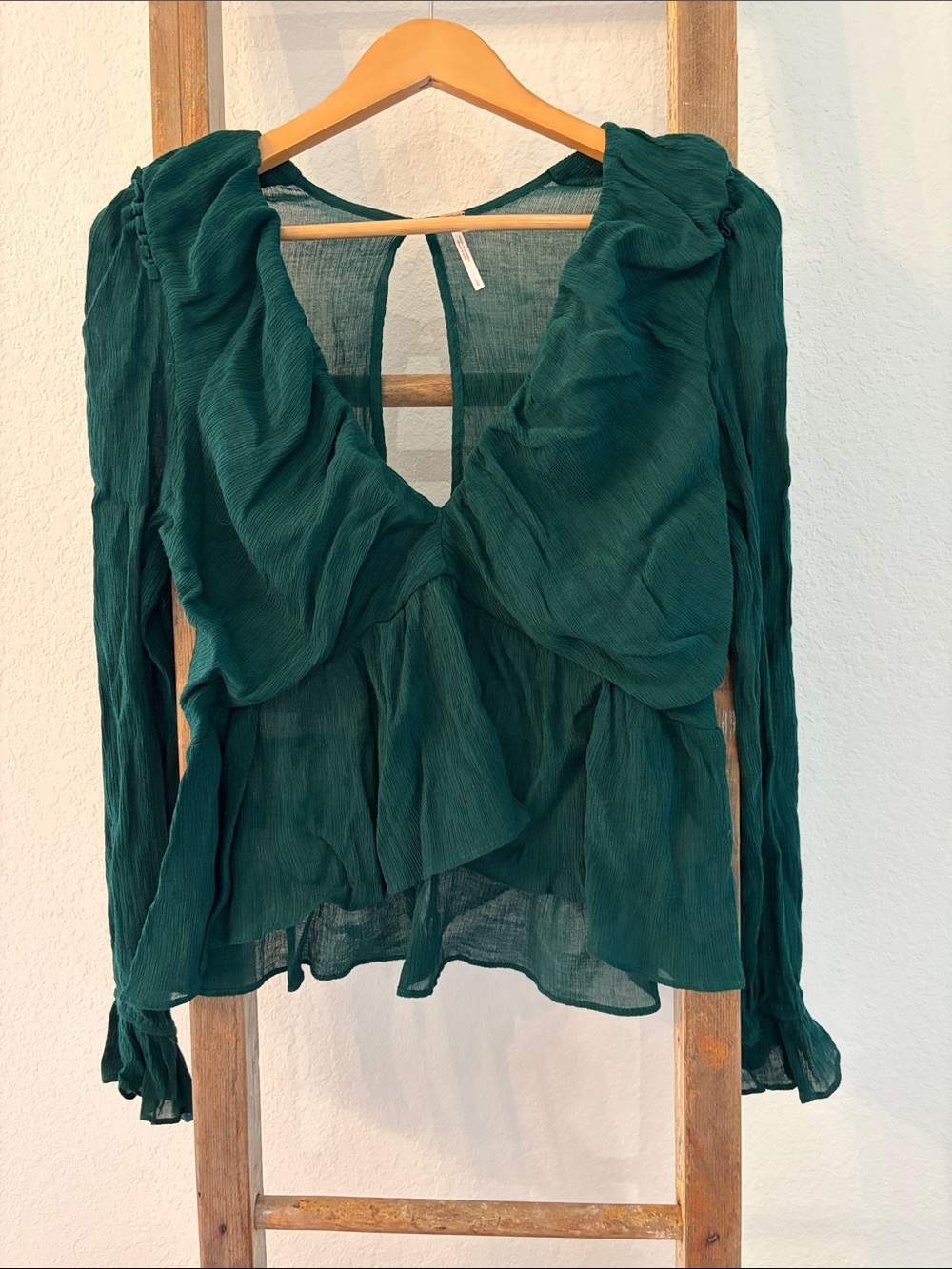 Free People Ruffled V-Neck Blouse
